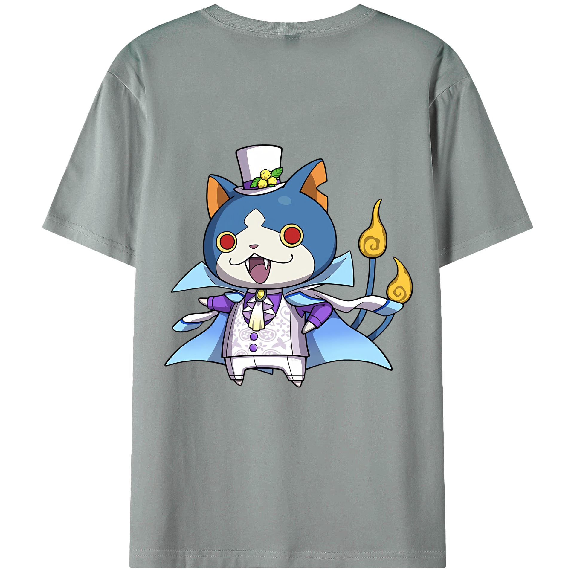 （画像用） 妖怪ウォッチ Yo-kai Watch 綿100％ メンズ半袖Tシャツ（バックプリント） 通気性